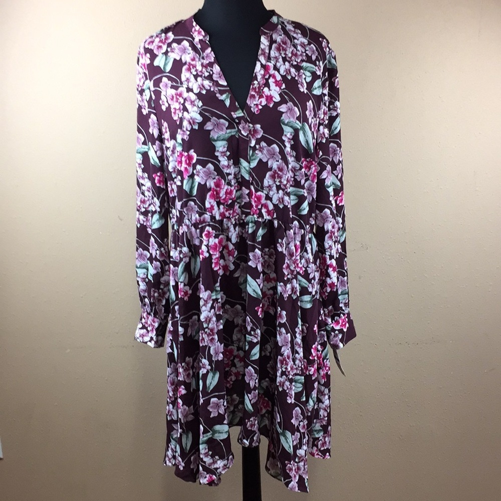 Bar III Womens Handkerchief Shirt Dress - X-Large